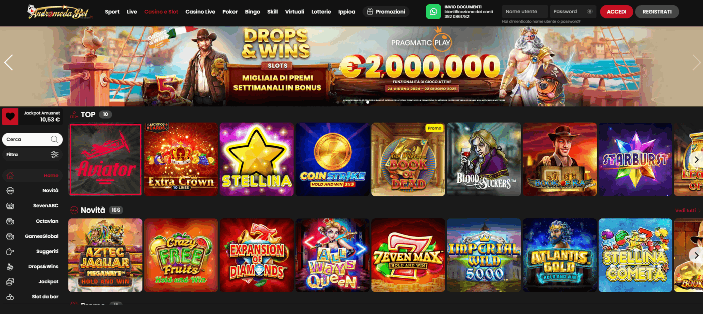 AndromedaBet Slot e promozioni